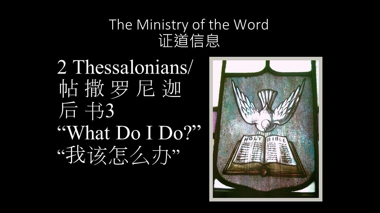 2 Thessalonians 3, What Do I Do?, Dr. John B. Carpenter