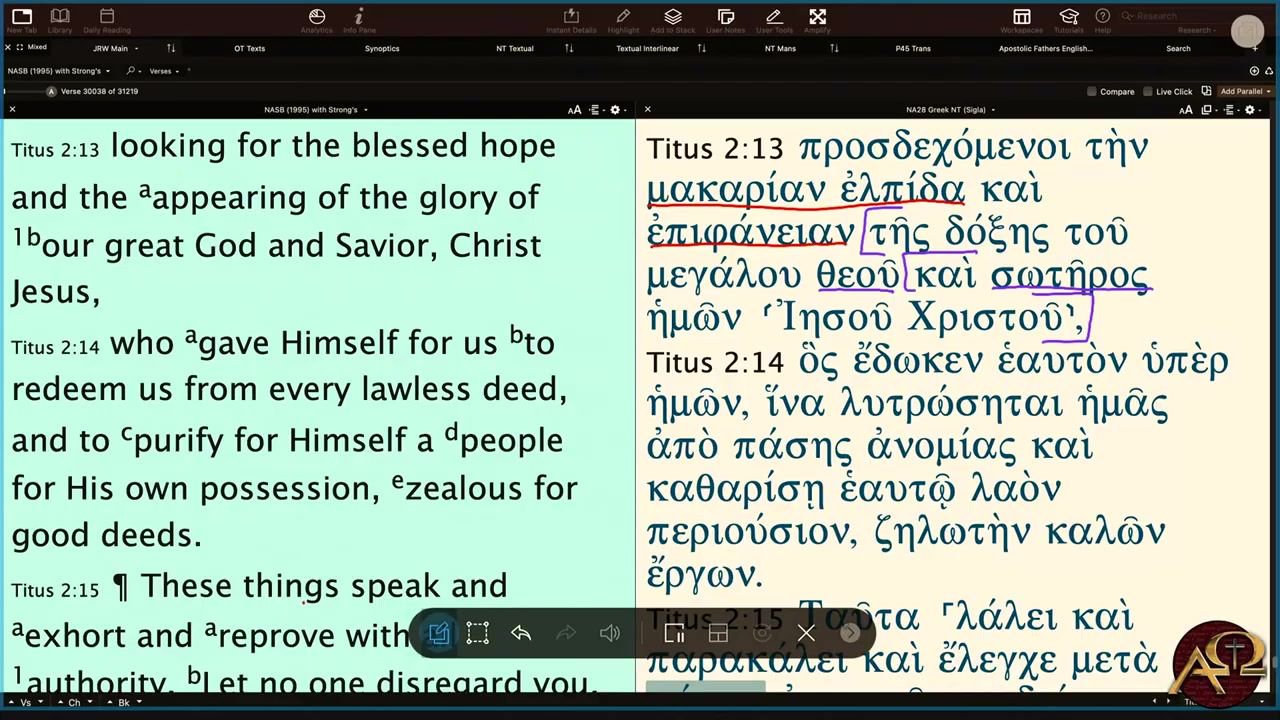 Titus 2:13 and 2 Peter 1:1: Testimonies to the Deity of Jesus Christ