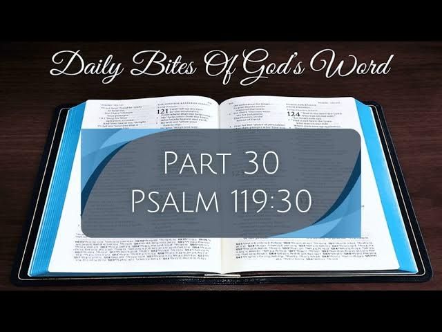 Daily Bites Of God's Word - Part 30 - Psalm 119:30